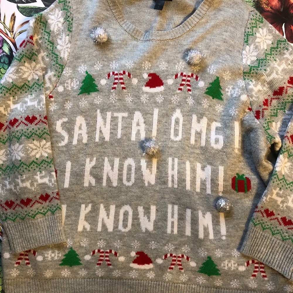 Joe Boxer Gray 'Santa! Oh My! I Know Him!' Holiday Sweater - Picture 2 of 4